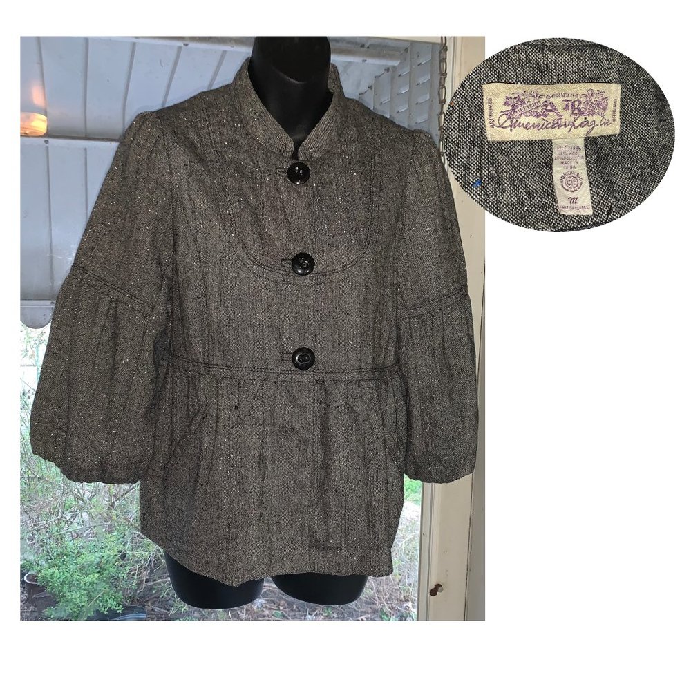 AMERICAN RAG CIE Lightweight Peplum Jacket Size M